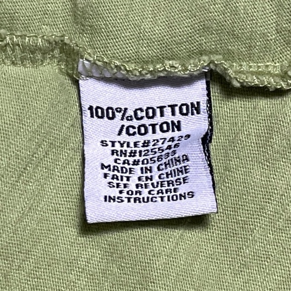 Habitat Clothes To Live In Size Large Tunic Top V-Neck T-Shirt Green Knit Pocket - Picture 6 of 8